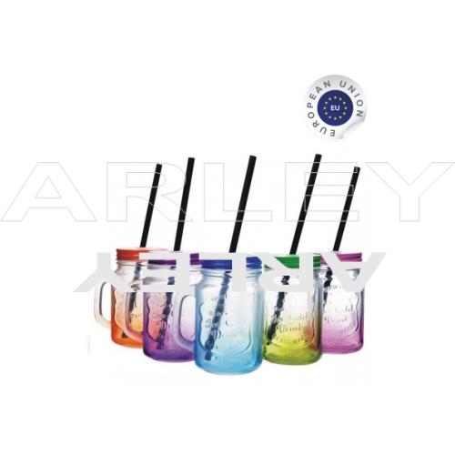 Szklanka słoik Ice Cold Drink żółta (1)