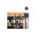 Kolczyki kolorowe pawie złote pawie